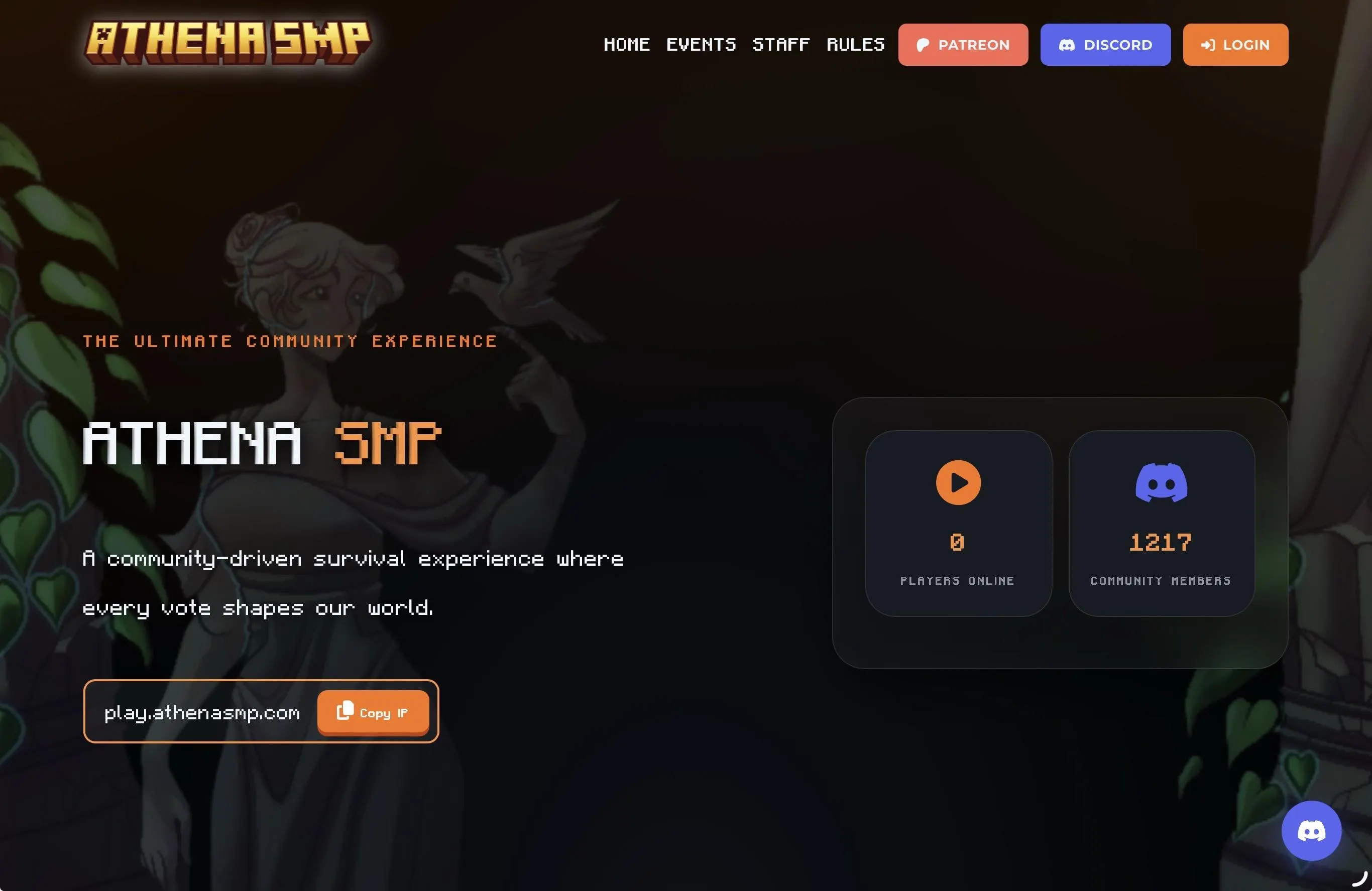 Athena SMP, screen 1