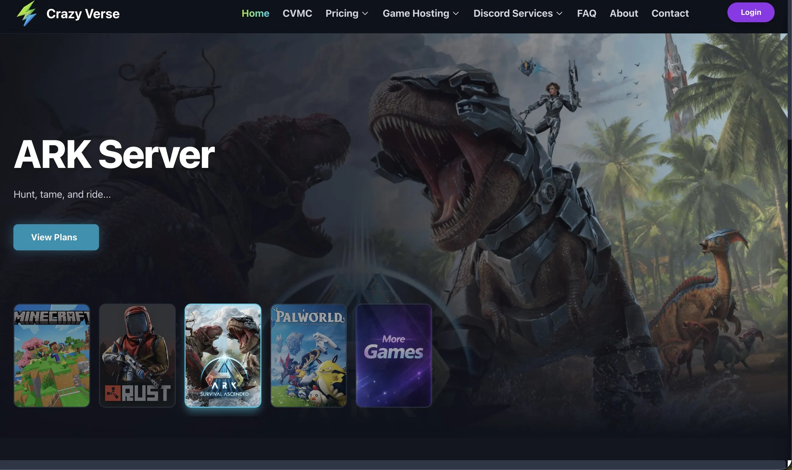 CrazyVerse Hosting, screen 1